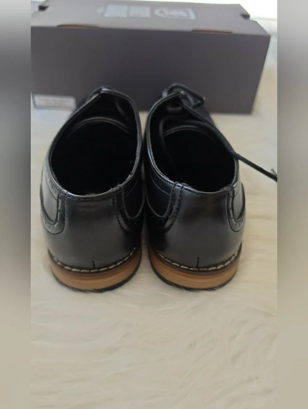 Stacy Adams Shoes Kids Dunbar Wingtip Oxford Black Size 3.5 Big Kid